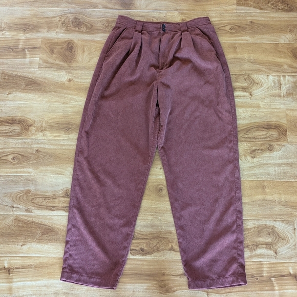 Madewell Pants - Madewell Corduroy High-Rise Tapered Pants Size 10 Dusty Redwood